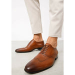 Vinci Leather The Roma Brown Leather Wingtip Oxford Shoe (10724)