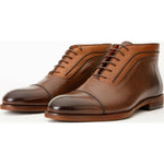 Vinci Leather The Rome Brown Leather Oxford Cap-toe Boot (X-4023)
