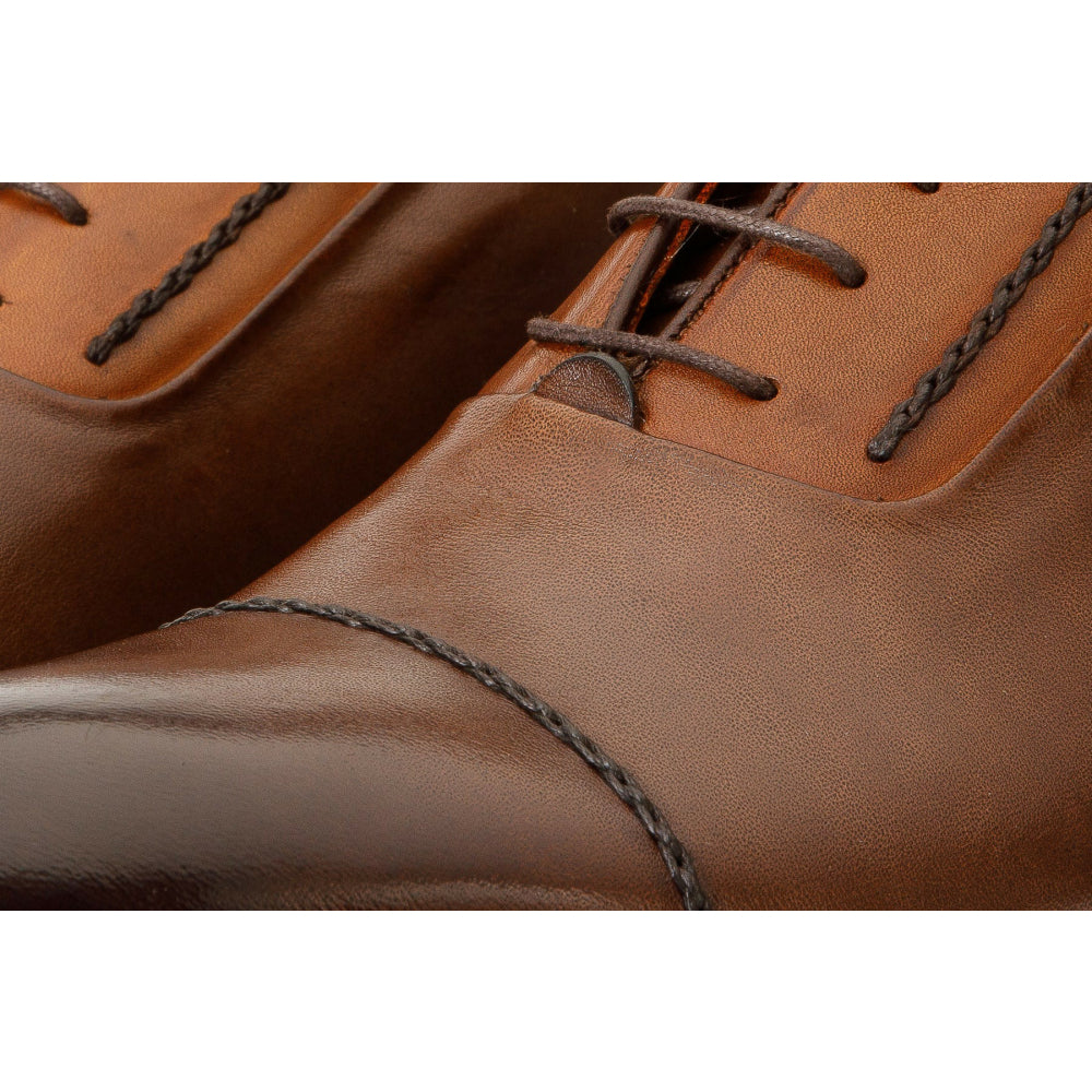 Vinci Leather The Rome Brown Leather Oxford Cap-toe Boot (X-4023)