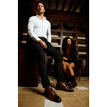 Vinci Leather The Rome Brown Leather Oxford Cap-toe Boot (X-4023)