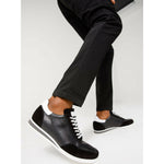 Vinci Leather The Rotello Black Leather Sneaker (11108)