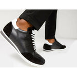 Vinci Leather The Rotello Black Leather Sneaker (11108)