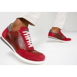 Vinci Leather The Rotello Burgundy Leather Sneaker (11108)