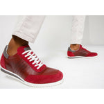 Vinci Leather The Rotello Burgundy Leather Sneaker (11108)