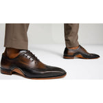 Vinci Leather The Royal Hand Craft Black / Brown Wingtip Oxford Shoe (E-005)