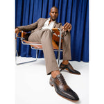 Vinci Leather The Royal Hand Craft Black / Brown Wingtip Oxford Shoe (E-005)