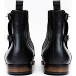 Vinci Leather The Royal Hand Craft Black Leather Double-buckle Chelsea Boot (V-03 6826)