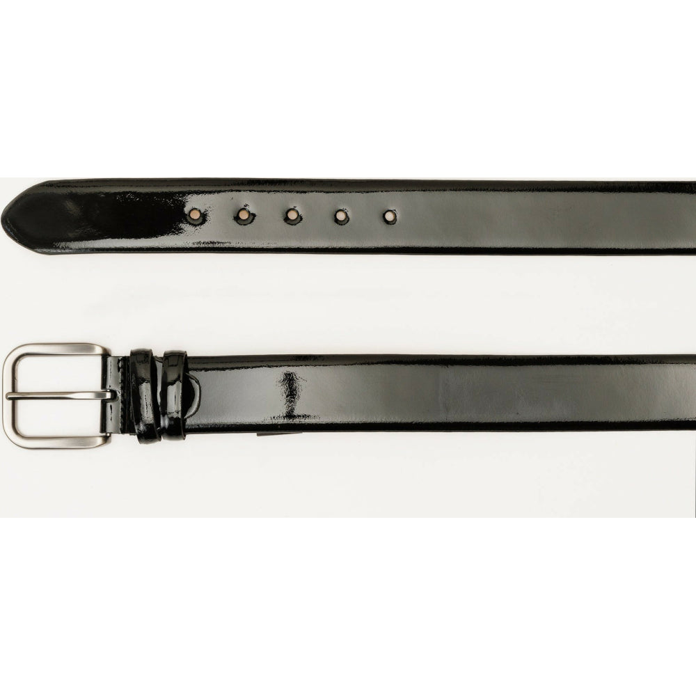 Vinci Leather The Royal Hand Craft Black Patent Leather Belt
