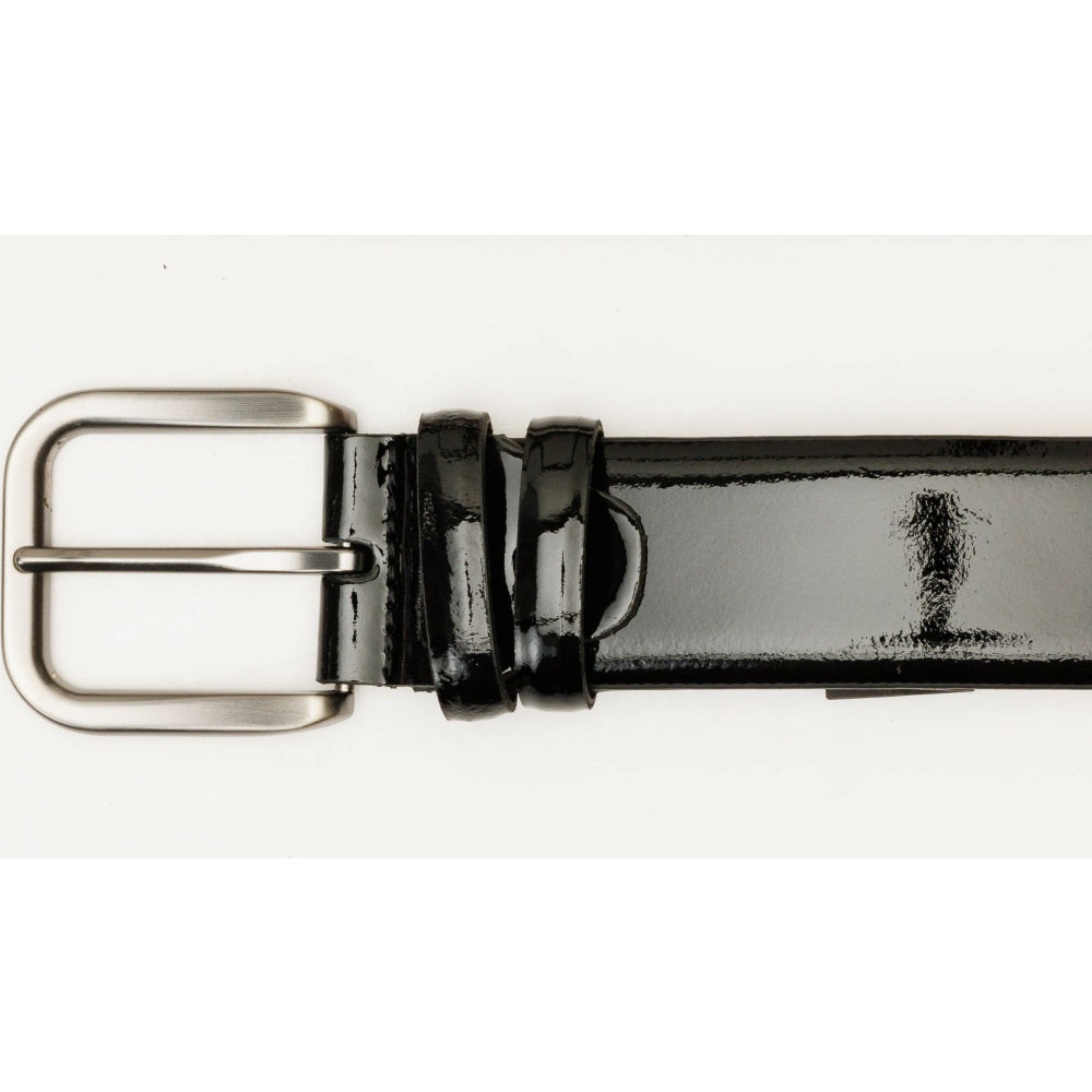 Vinci Leather The Royal Hand Craft Black Patent Leather Belt
