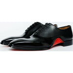 Vinci Leather The Royal Hand Craft Black Patent Leather Plain Toe Oxford Shoe (4202)