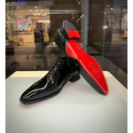Vinci Leather The Royal Hand Craft Black Patent Leather Plain Toe Oxford Shoe (4202)