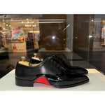 Vinci Leather The Royal Hand Craft Black Patent Leather Plain Toe Oxford Shoe (4202)