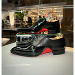 Vinci Leather The Royal Hand Craft Black Patent Leather Plain Toe Oxford Shoe (4202)
