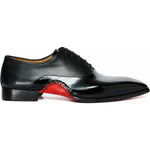 Vinci Leather The Royal Hand Craft Black Patent Leather Plain Toe Oxford Shoe (4202)