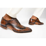 Vinci Leather The Royal Hand Craft Brown Wingtip Oxford Shoe (E-005)