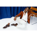Vinci Leather The Royal Hand Craft Brown Wingtip Oxford Shoe (E-005)