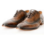 Vinci Leather The Royal Hand Craft Brown Wingtip Oxford Shoe (E-005)