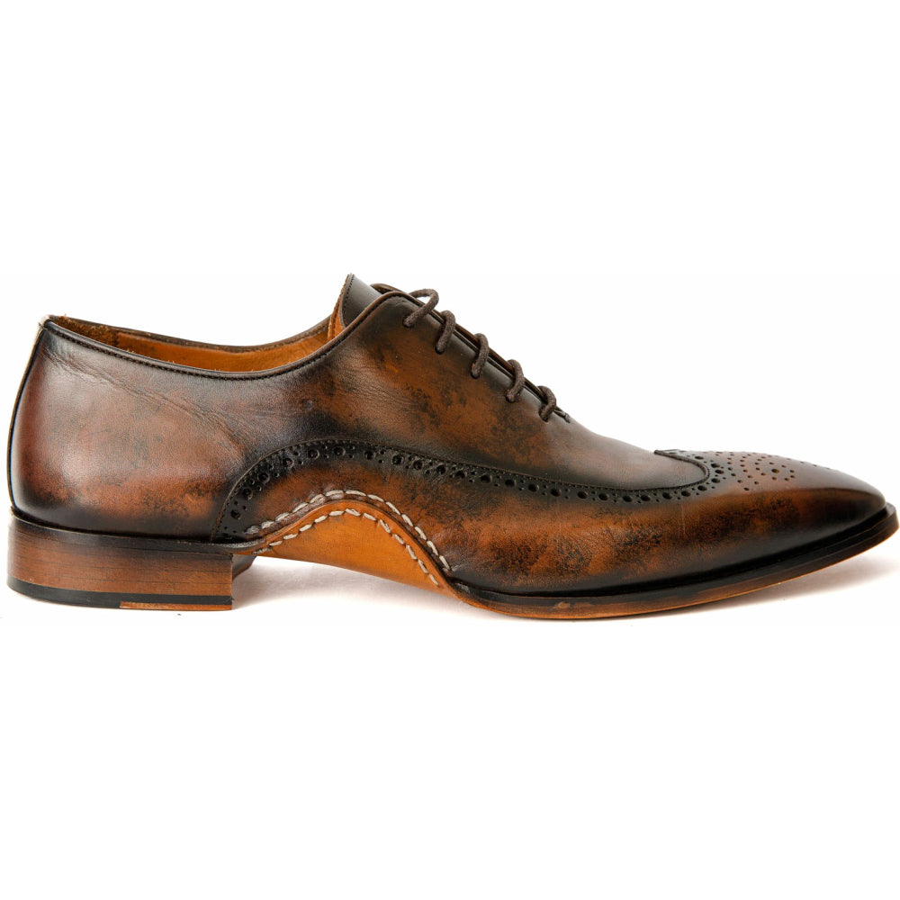 Vinci Leather The Royal Hand Craft Brown Wingtip Oxford Shoe (E-005)