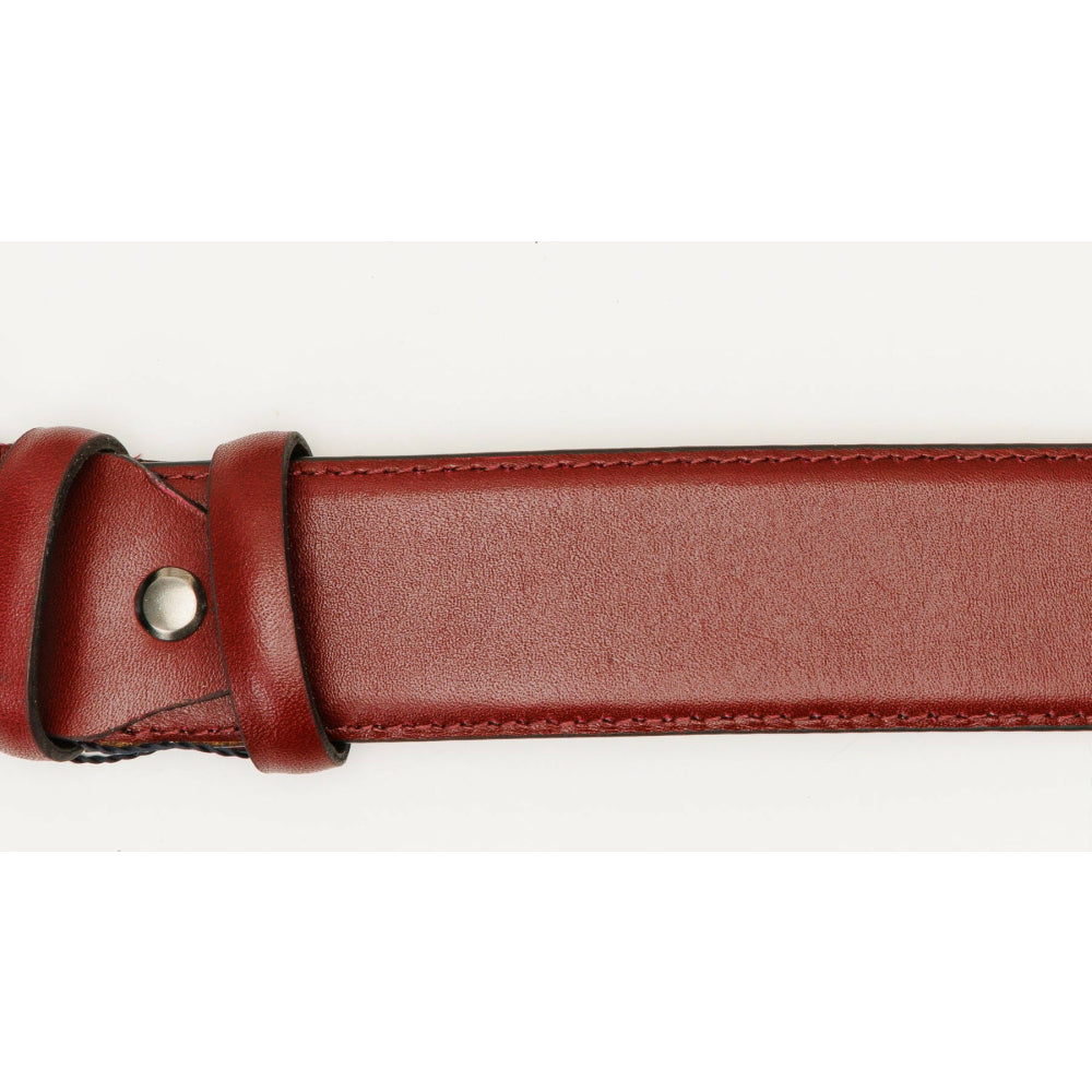 Vinci Leather The Royal Hand Craft Burgundy Leather Belt
