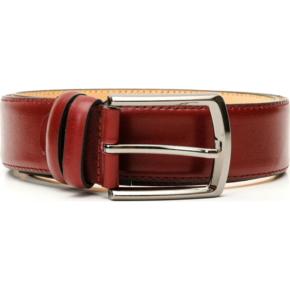 Vinci Leather The Royal Hand Craft Burgundy Leather Belt