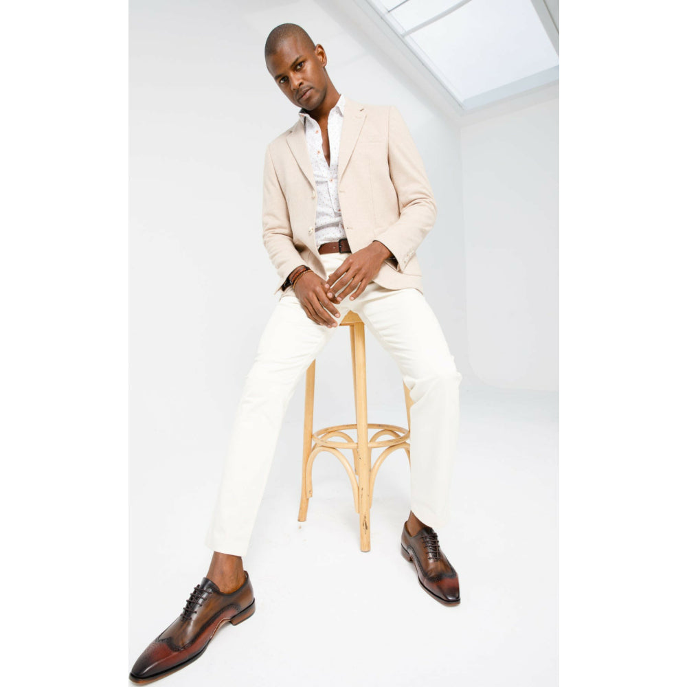 Vinci Leather The Royal Hand Craft Burgundy Wingtip Oxford Shoe (E-005)