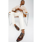 Vinci Leather The Royal Hand Craft Burgundy Wingtip Oxford Shoe (E-005)