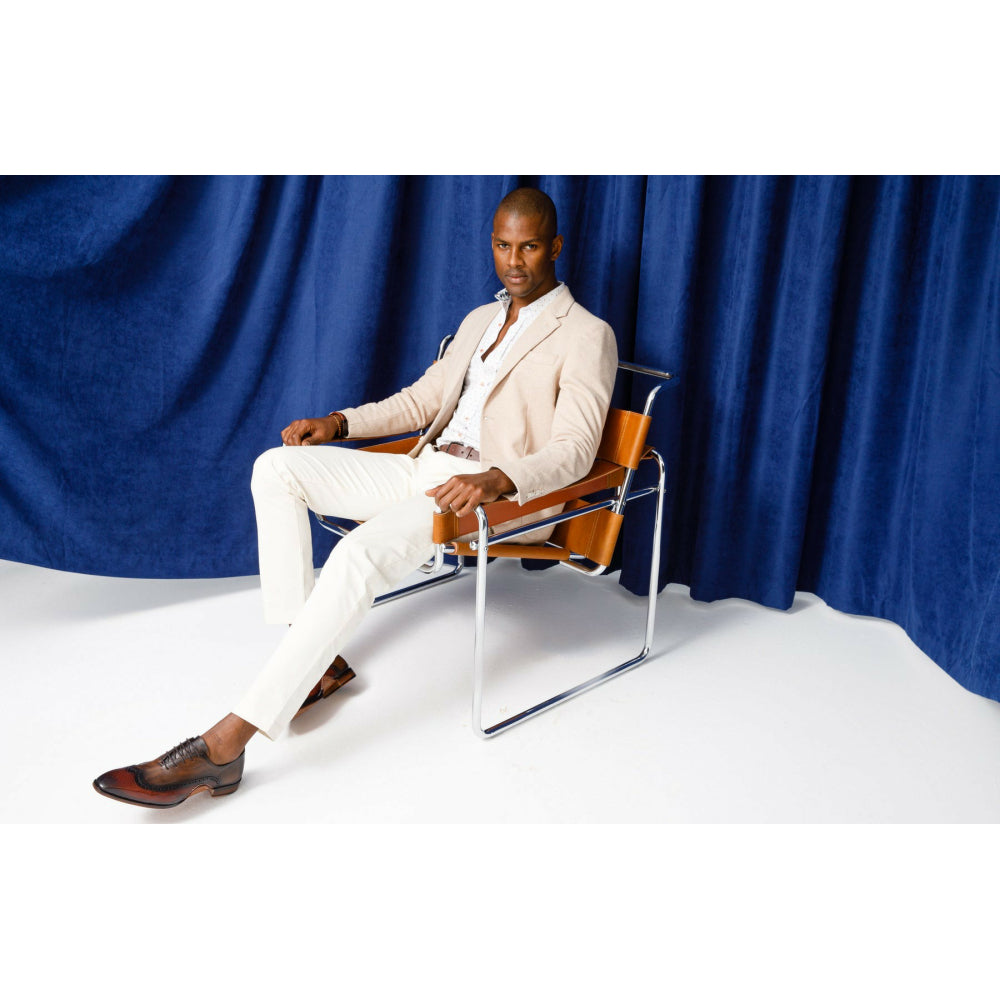 Vinci Leather The Royal Hand Craft Burgundy Wingtip Oxford Shoe (E-005)