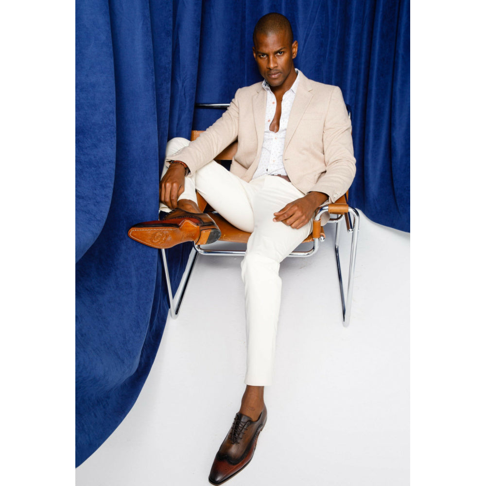 Vinci Leather The Royal Hand Craft Burgundy Wingtip Oxford Shoe (E-005)