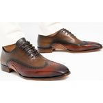 Vinci Leather The Royal Hand Craft Burgundy Wingtip Oxford Shoe (E-005)