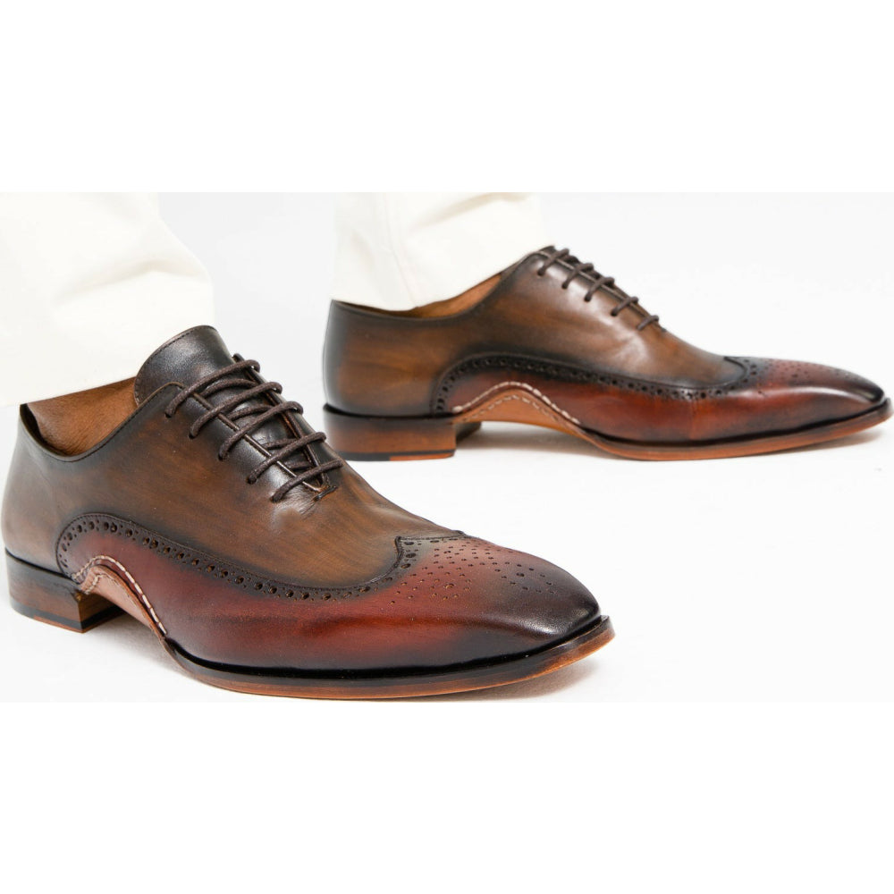 Vinci Leather The Royal Hand Craft Burgundy Wingtip Oxford Shoe (E-005)