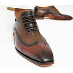 Vinci Leather The Royal Hand Craft Burgundy Wingtip Oxford Shoe (E-005)