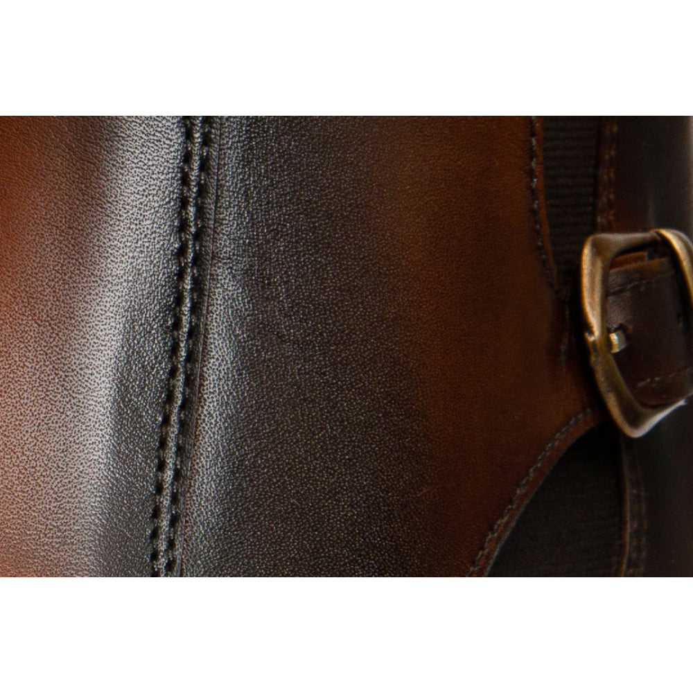 Vinci Leather The Royal Hand Craft Cognac Leather Double-buckle Chelsea Boot (V-03 6826)