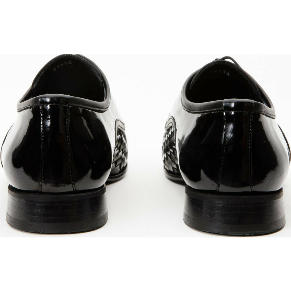 Vinci Leather The Safaga Black Woven Derby Shoe (2096)