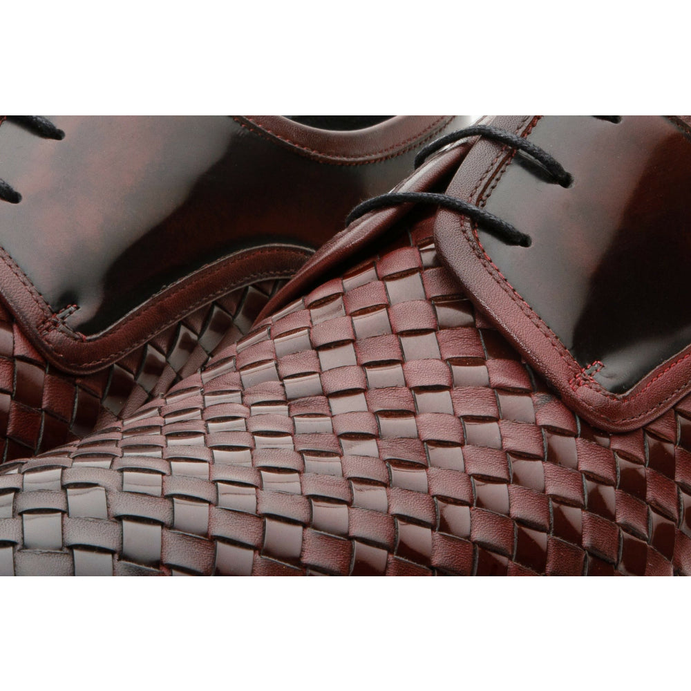 Vinci Leather The Safaga Burgundy Woven Derby Shoe (2096)