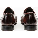 Vinci Leather The Safaga Burgundy Woven Derby Shoe (2096)