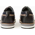 Vinci Leather The Samako Black Leather Wingtip Semi Brogue Derby Shoe (11235)