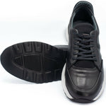 Vinci Leather The San Salvador Black Leather Sneaker (11177)
