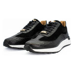 Vinci Leather The Savamala Black Leather Sneaker (18618 S-1)