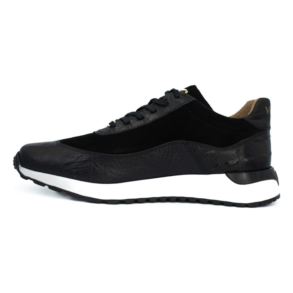 Vinci Leather The Savamala Black Leather Sneaker (18618 S-1)