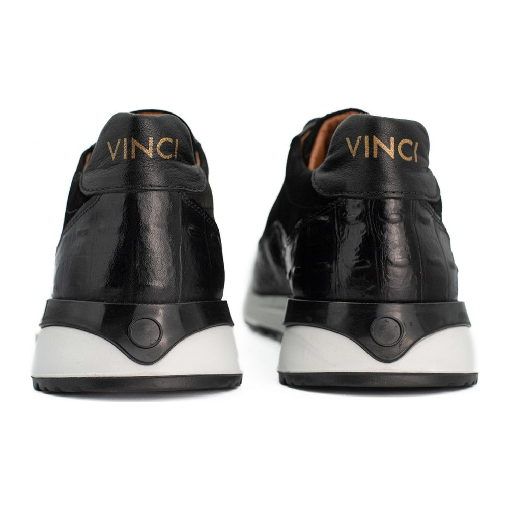 Vinci Leather The Savamala Black Leather Sneaker (18618 S-1)