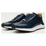 Vinci Leather The Savamala Dark Blue Leather Sneaker (18618 L-1)