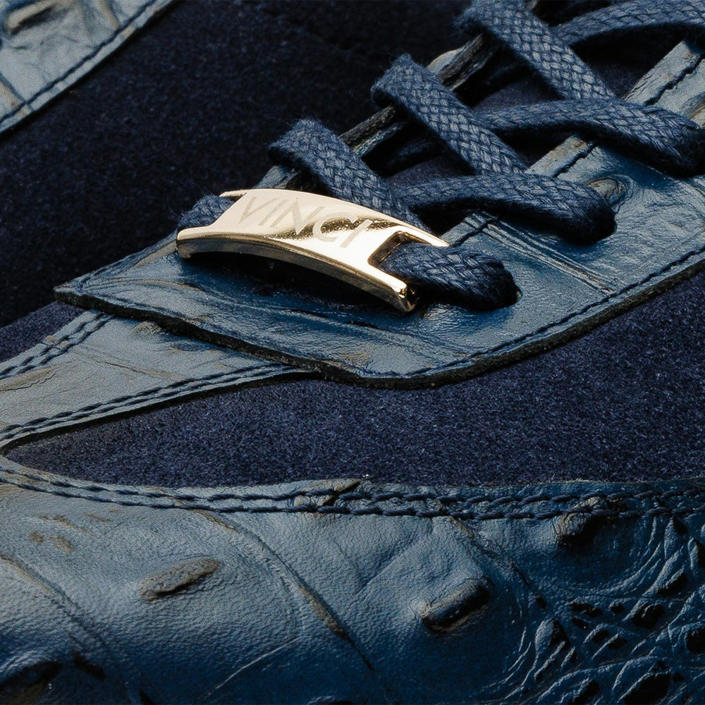 Vinci Leather The Savamala Dark Blue Leather Sneaker (18618 L-1)