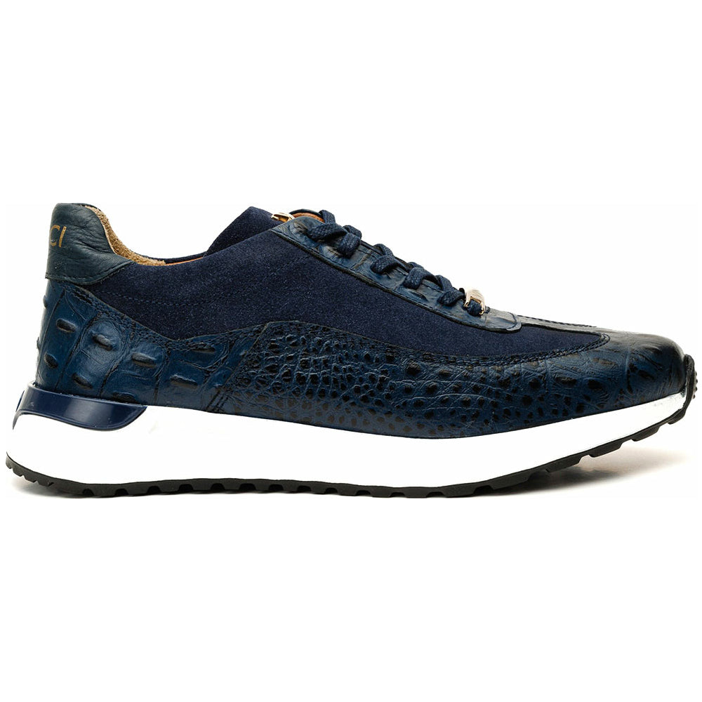 Vinci Leather The Savamala Dark Blue Leather Sneaker (18618 L-1)