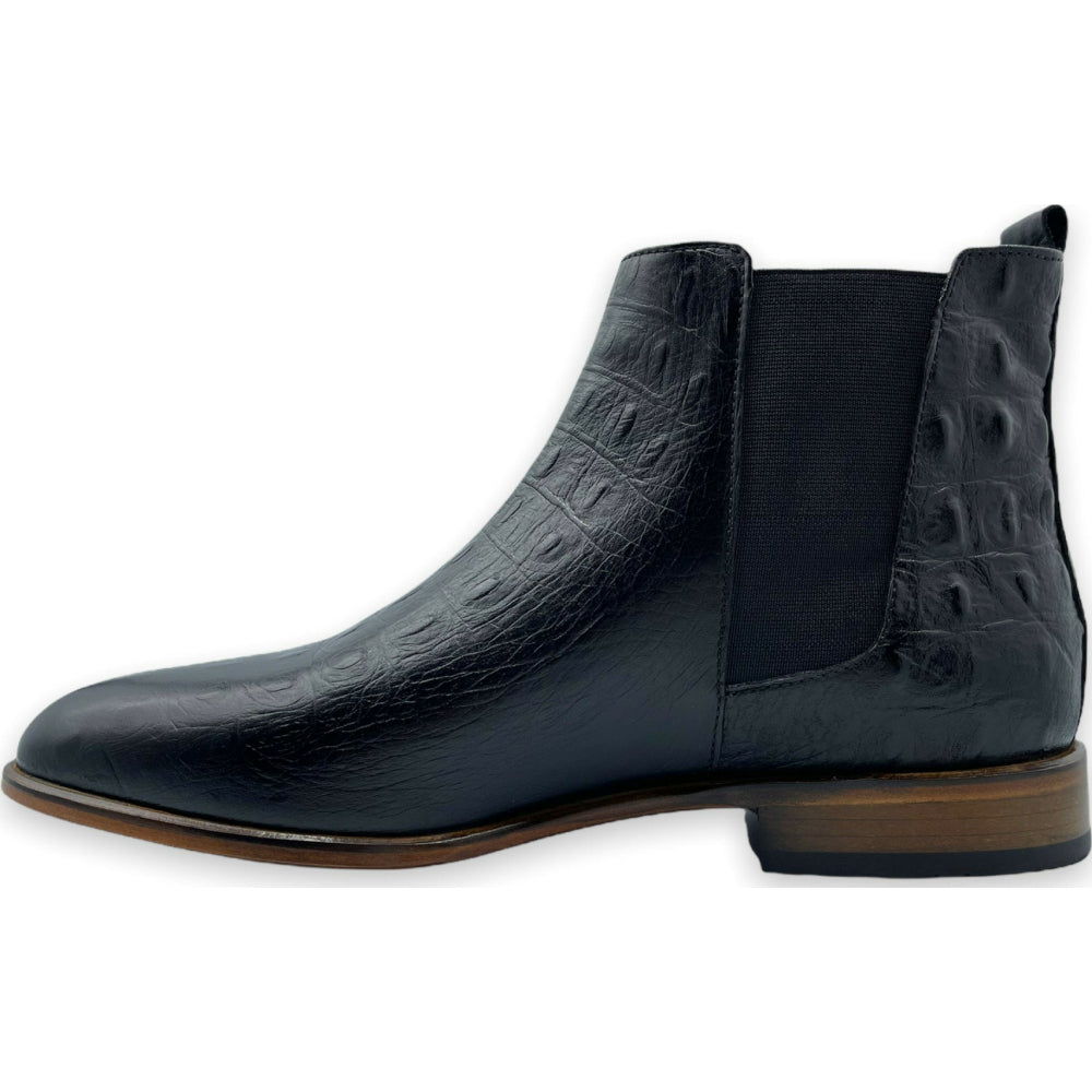 Vinci Leather The Sirocco Black Leather Chelsea Dress Boot (14546)