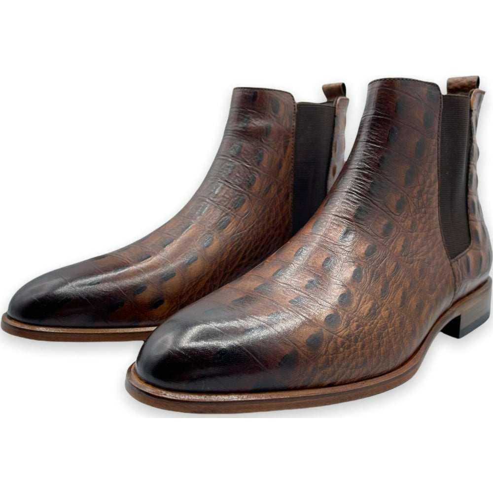 Vinci Leather The Sirocco Brown Leather Chelsea Dress Boot (14546)