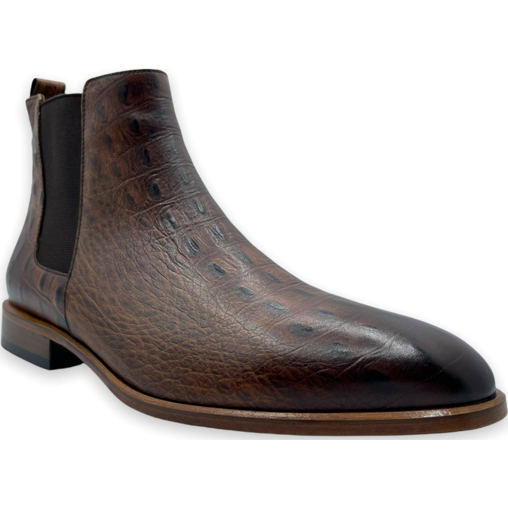 Vinci Leather The Sirocco Brown Leather Chelsea Dress Boot (14546)