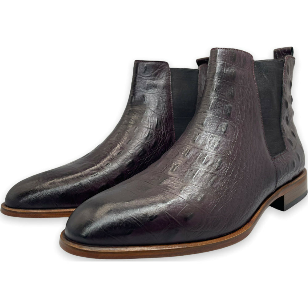 Vinci Leather The Sirocco Burgundy Leather Chelsea Dress Boot (14546)