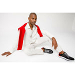 Vinci Leather The Sonoma Black / Red Leather Sneaker (15018)