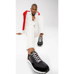 Vinci Leather The Sonoma Black / Red Leather Sneaker (15018)