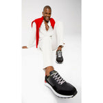 Vinci Leather The Sonoma Black / Red Leather Sneaker (15018)